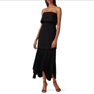 C/MEO Collective Take Seriously Black Pleated Midi Dress